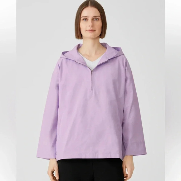 Eileen fisher Light Organic Cotton Nylon Popover Jacket - Picture 1 of 10